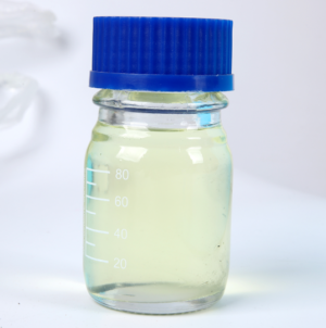 Trimethoxyoctylsilane Clear glass bottle with a blue screw cap containing pale liquid; side marked with 20, 40, 60, 80 ml measurements.